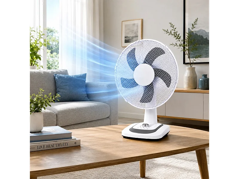 Ventilateur De Table 40 Cm – 50w Avec Minuteur