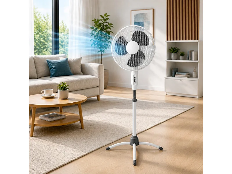 Ventilateur Sur Pied 40cm – 45w – Hauteur Réglable