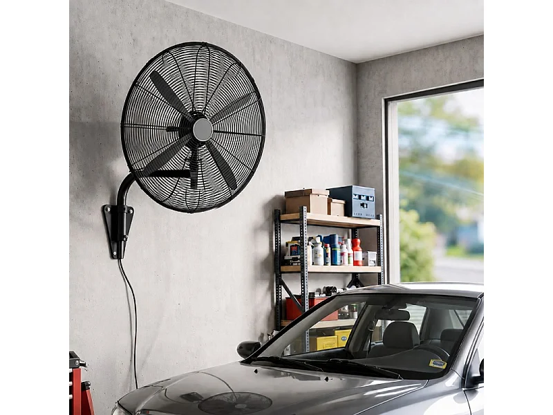 Ventilateur Mural - 75 Cm - 285 W - 3 Vitesses - Oscillation 2 Directions