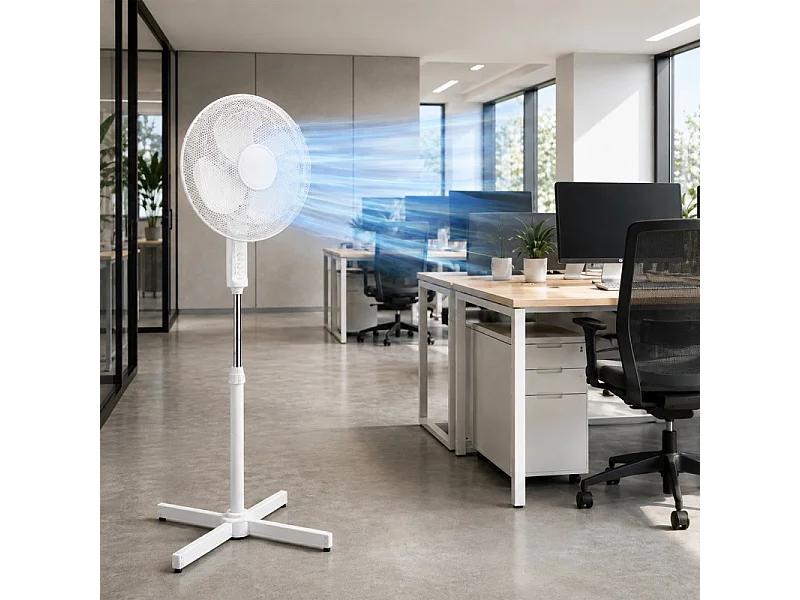 Ventilateur Sur Pied Silencieux 40 Cm – Blanc 40w