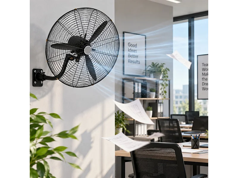Ventilateur Industriel 2-en-1 (pied & Mural) – 130w
