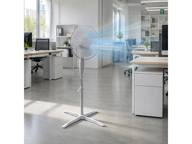 Ventilateur Sur Pied Hauteur Ajustable – Gris 40w