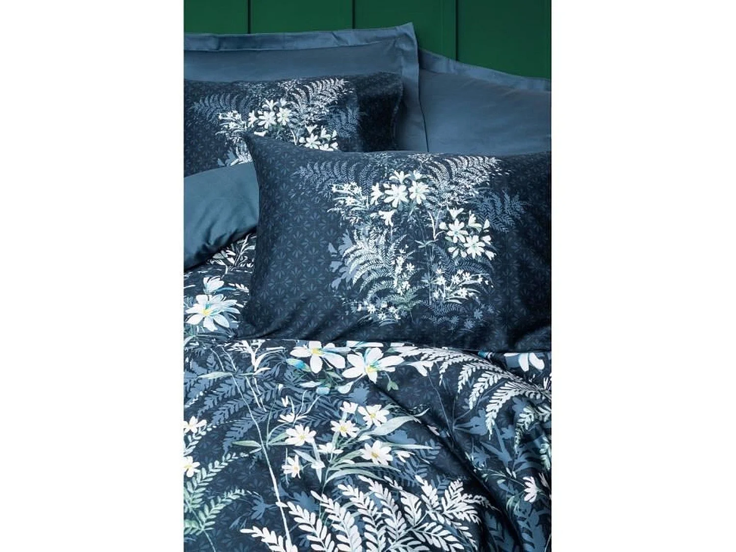 Parure de lit - housse de couette 220 x 240 + 2 taies d'oreiller 60 x 60 - Satiné coton - Vert