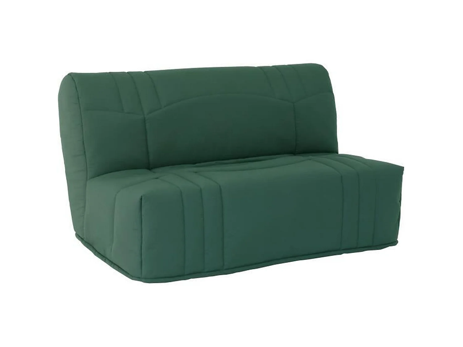 Banquette BZ - Tissu 100% Coton vert foret - Couchage 140 x 190 cm - Confort moelleux
