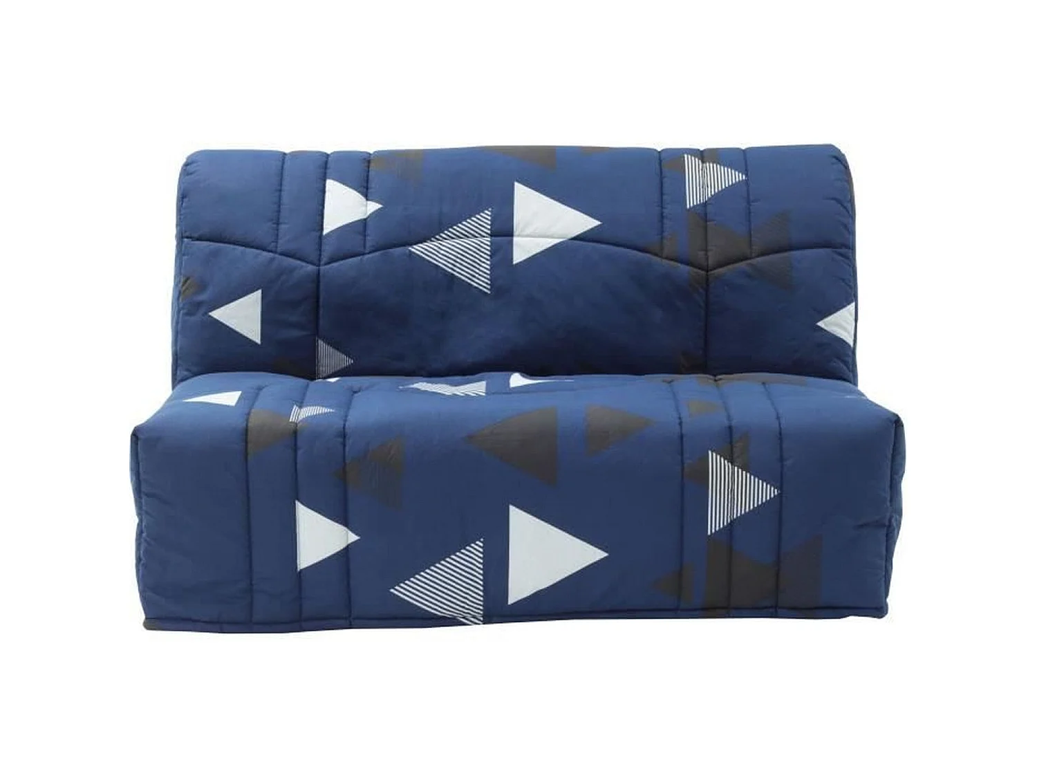 Banquette BZ - Tissu 100% Coton bikini bleu - Couchage 140 x 190 cm - 145 x 100 x 90 cm