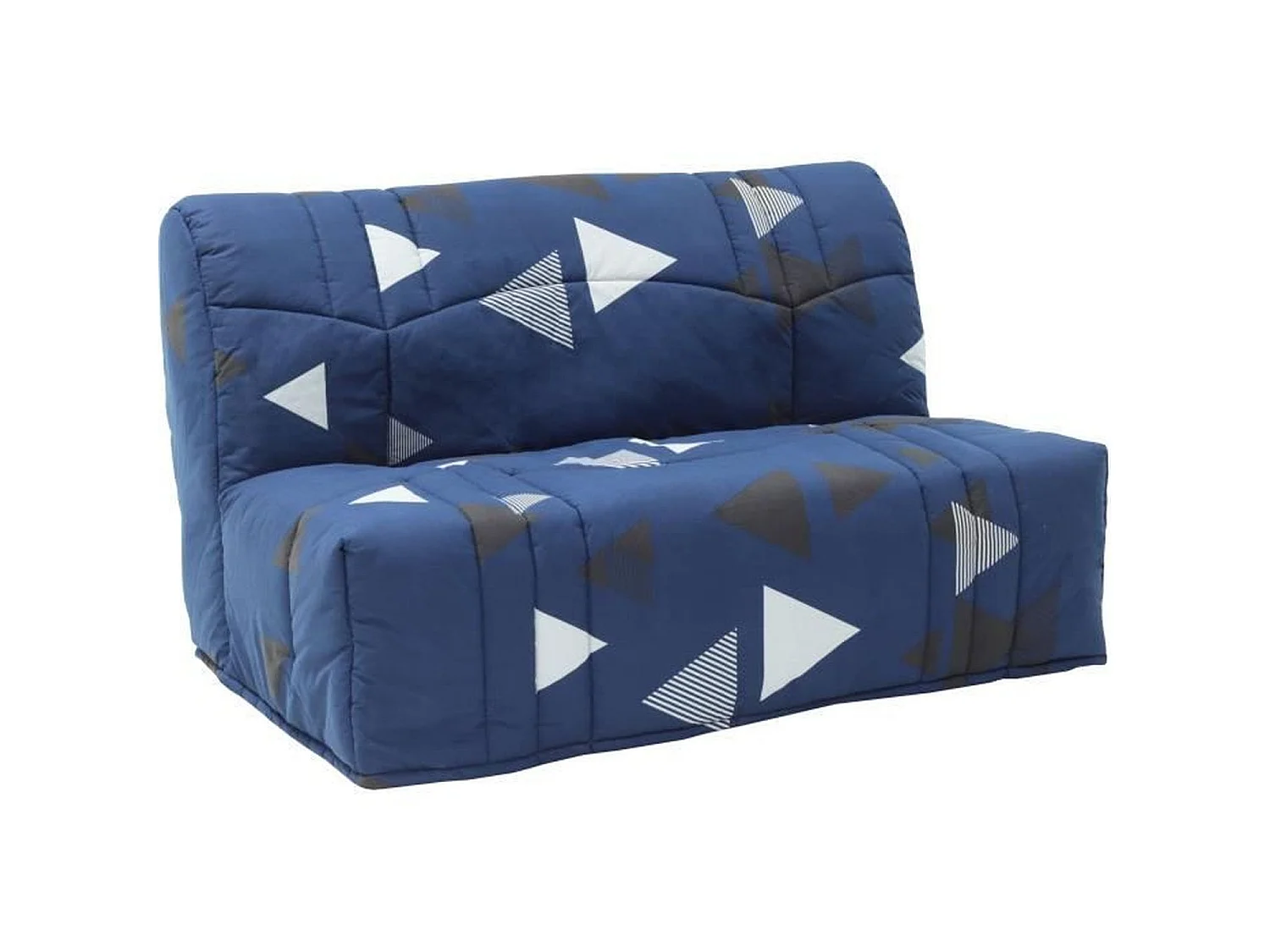 Banquette BZ - Tissu 100% Coton bikini bleu - Couchage 140 x 190 cm - 145 x 100 x 90 cm