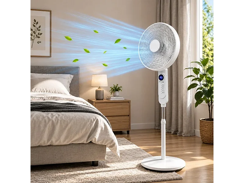 Ventilateur Sur Pied Avec Télécommande Et écran Led 40 Cm – 45w