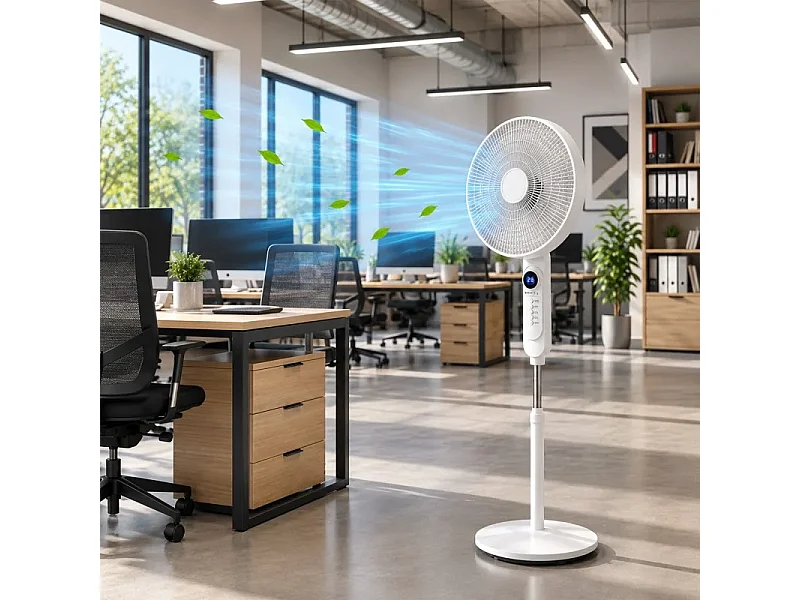 Ventilateur Sur Pied Avec Télécommande Et écran Led 40 Cm – 45w