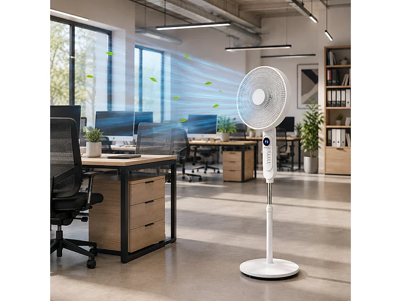 Ventilateur Sur Pied Avec Télécommande Et écran Led 40 Cm – 45w