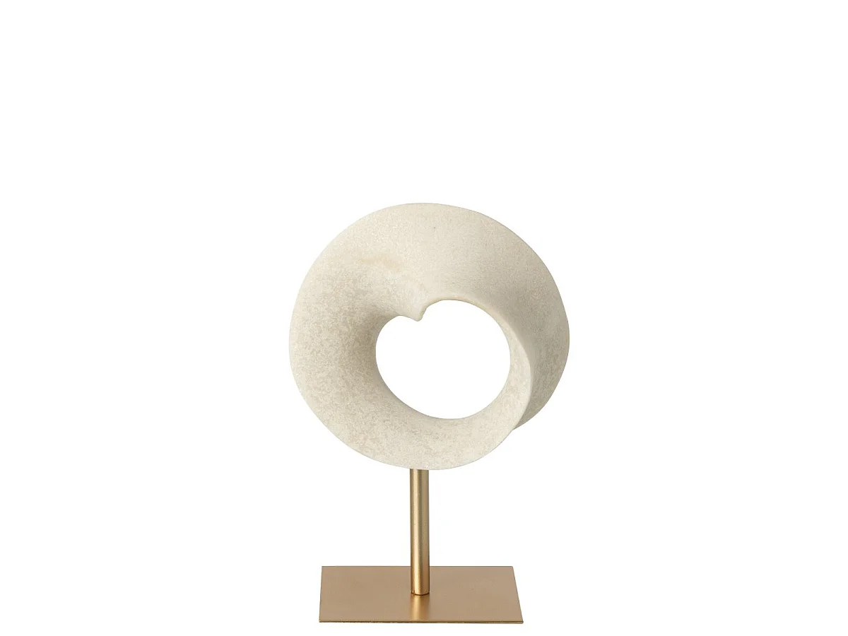 Objet Déco Abstrait "Bastien" 30cm Blanc & Doré