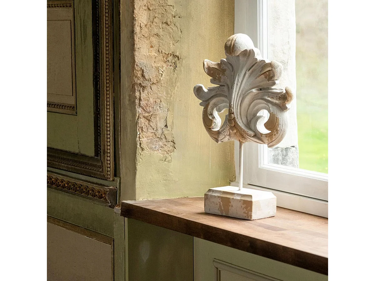 Objet Déco Fleur de Lys Extérieur "Rémi" 52cm Beige