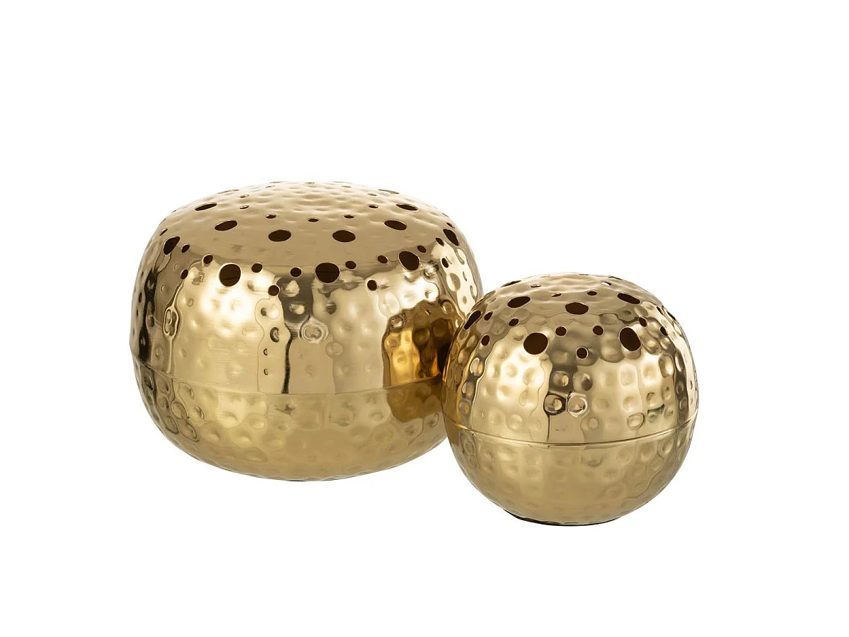 Vase Boule Ajouré "Mandy" 23cm Or