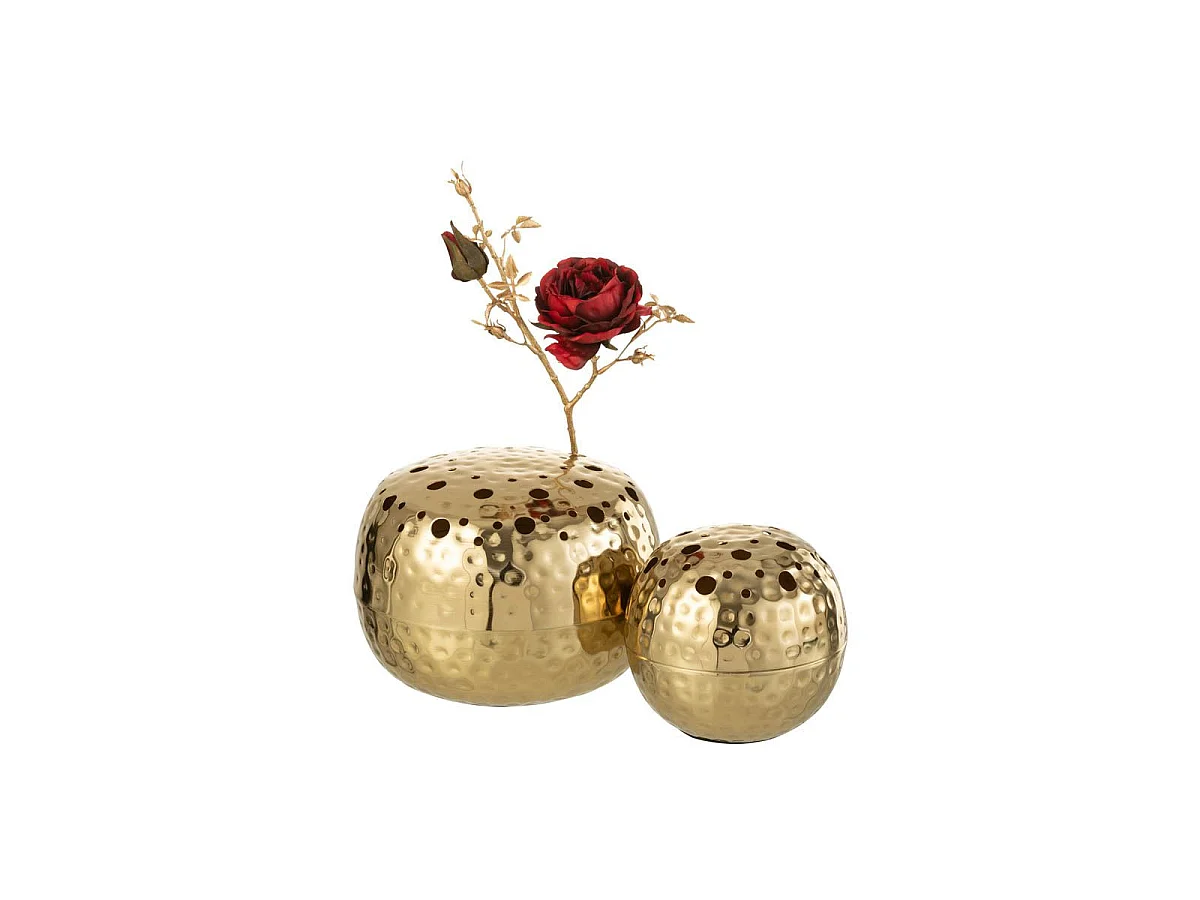 Vase Boule Ajouré "Mandy" 23cm Or