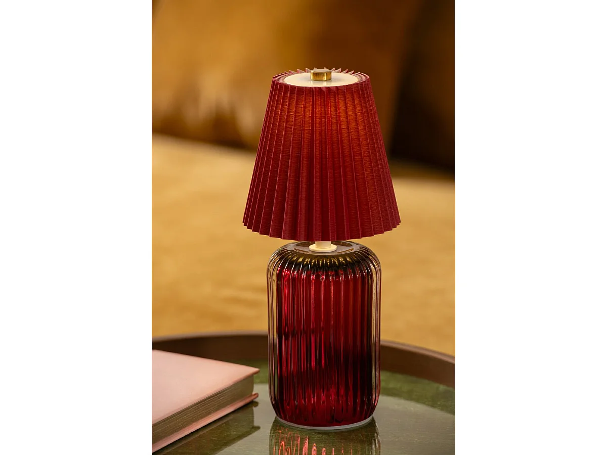 Lampe à Poser LED "Lola" 24cm Bordeaux