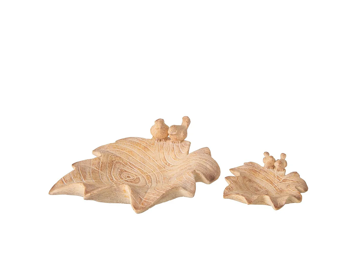 Coupelle Déco Feuille "Bérénice" 39cm Beige