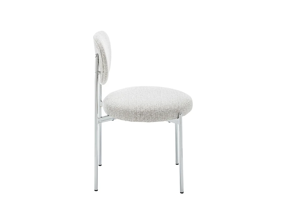 Kyoto - Lot de 2 chaises en tissu pieds chrome - Beige chiné