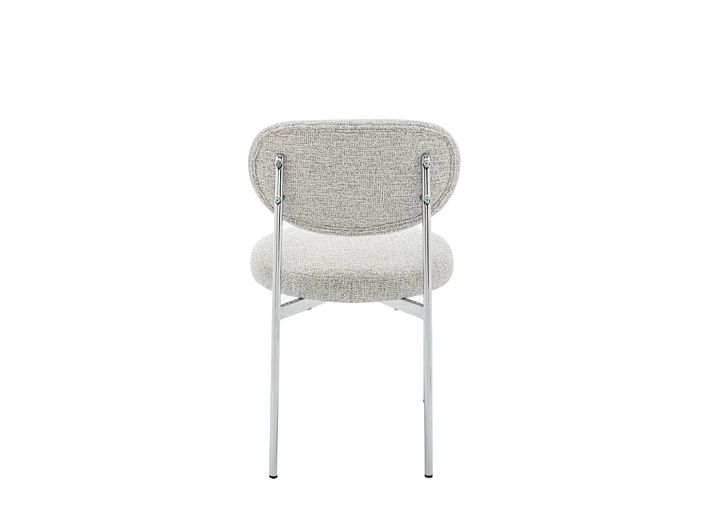 Kyoto - Lot de 2 chaises en tissu pieds chrome - Beige chiné