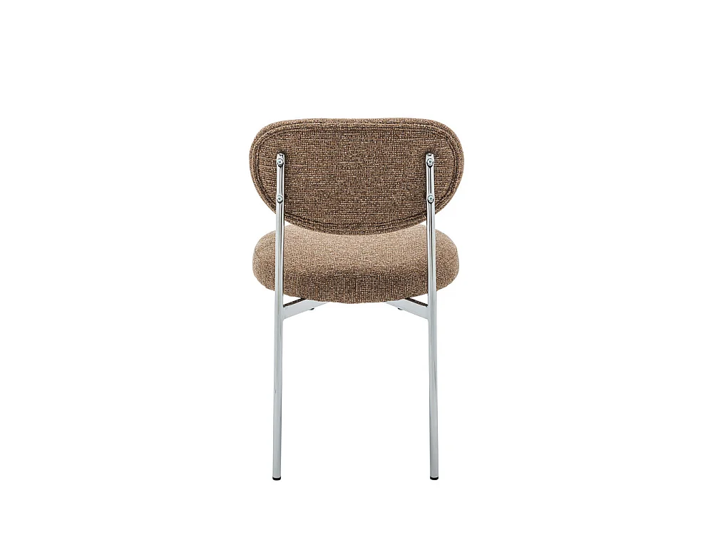 Kyoto - Lot de 2 chaises en tissu pieds chrome - Caramel chiné