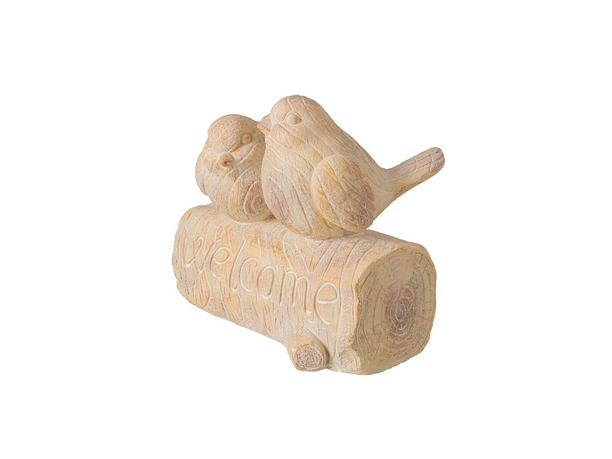 Statuette Déco Oiseaux "Bérénice" 28cm Beige