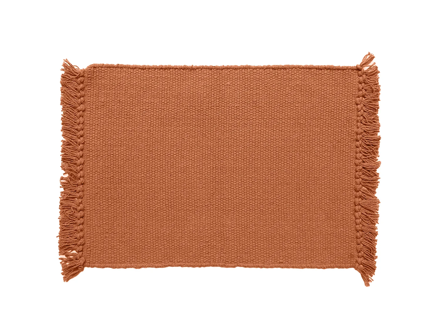Lot de 2 sets de table à franges 33x46 cm PAPEETE marron Terre cuite