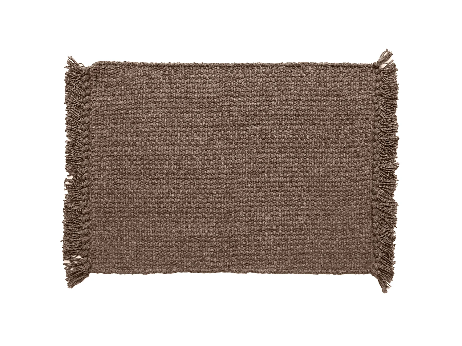 Lot de 2 sets de table à franges 33x46 cm PAPEETE marron Havane