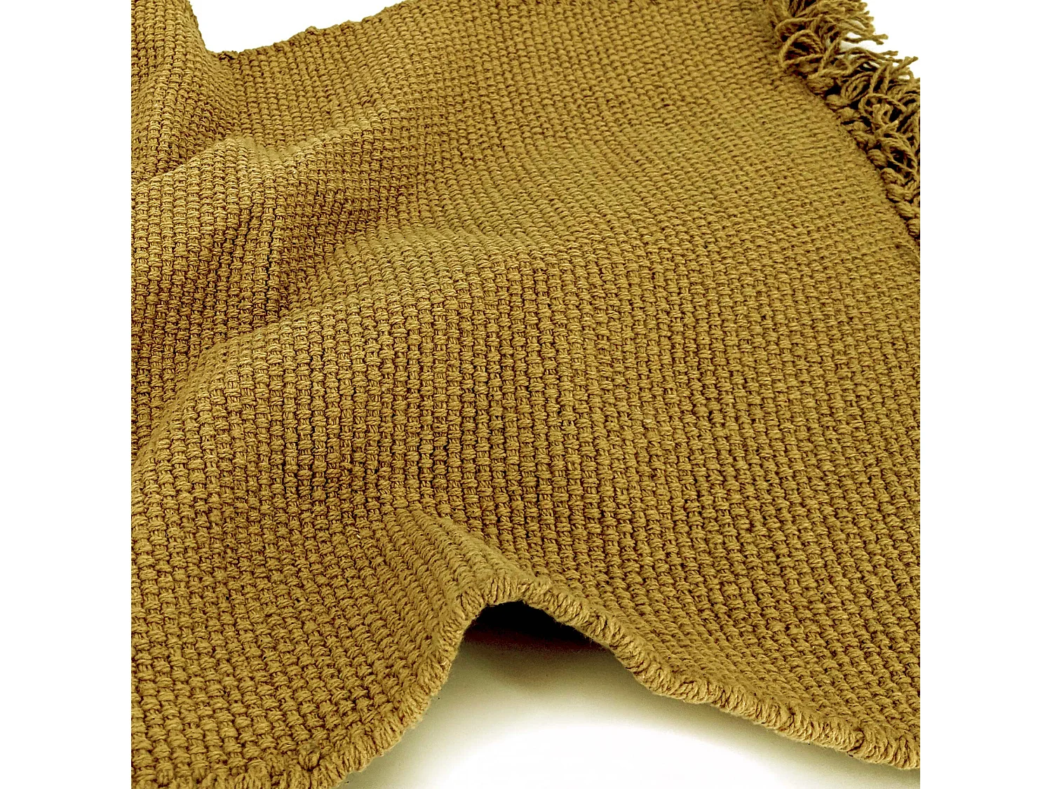 Lot de 2 sets de table à franges 33x46 cm coton PAPEETE jaune jasmin