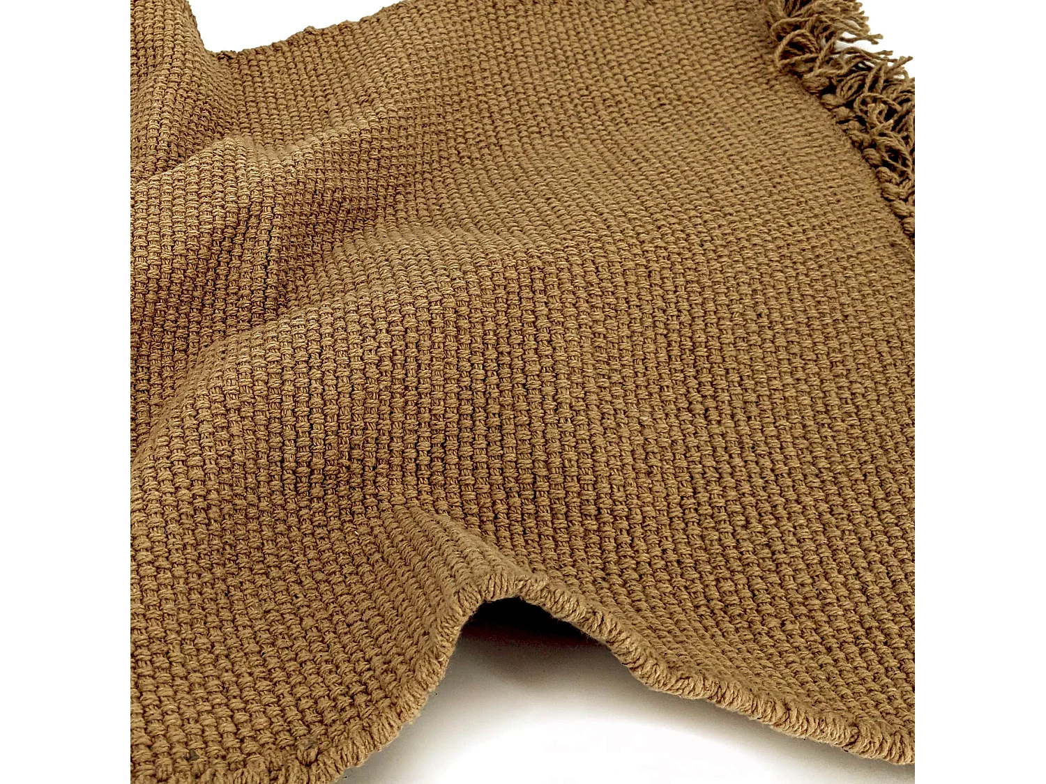 Lot de 2 sets de table à franges 33x46 cm coton PAPEETE marron houblon