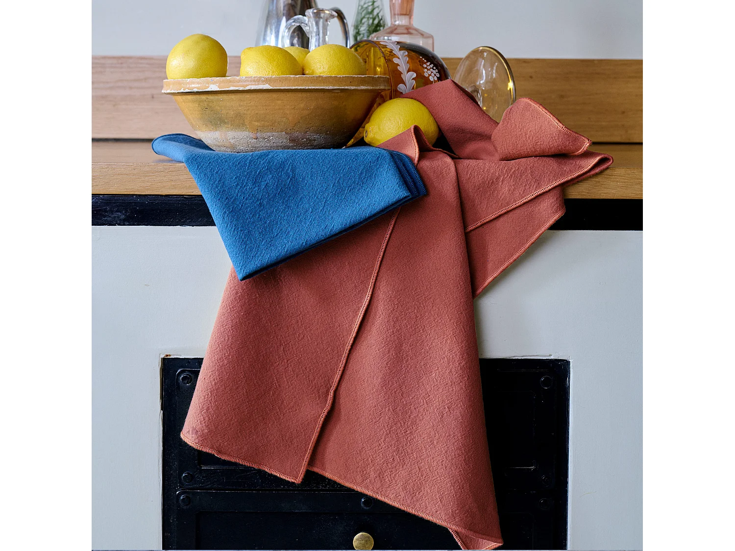 Lot de 4 sets de table coton 37x50 cm HONO rose pêche
