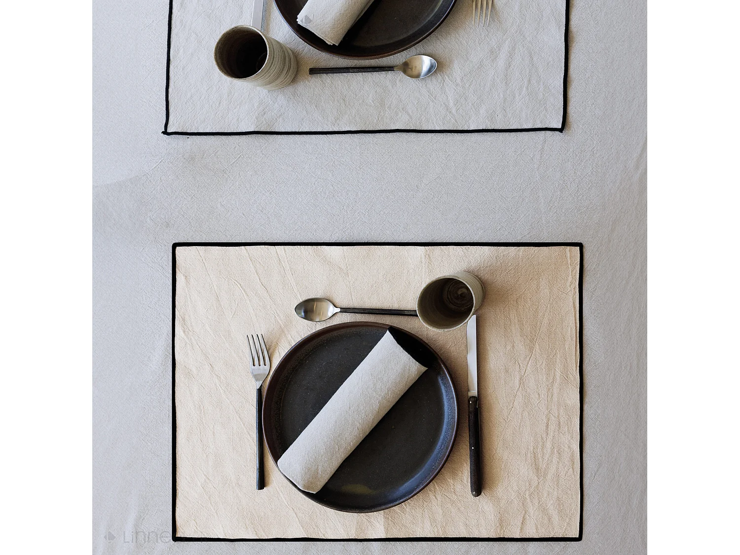 Lot de 4 sets de table 37x50 cm HONO blanc Naturel coton