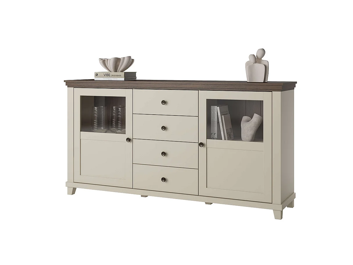 Sideboard 2 dörrar 4 lådor Martin Beige och Trä