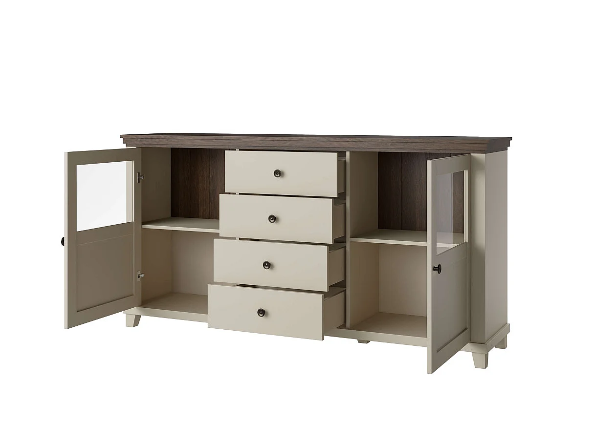 Sideboard 2 dörrar 4 lådor Martin Beige och Trä