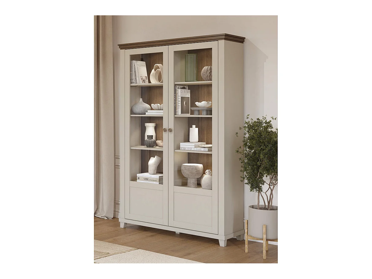 Martin servieskast 2 deuren beige en hout