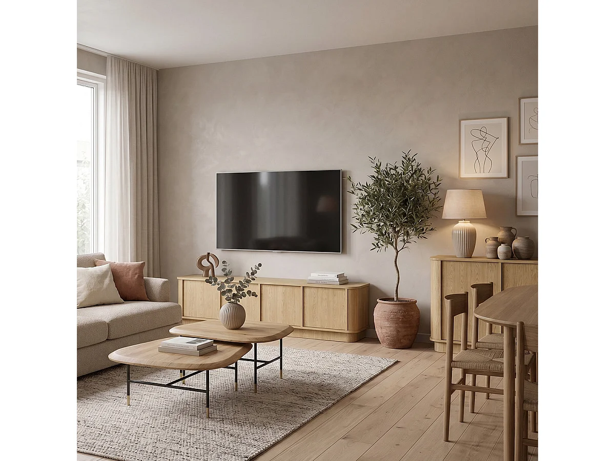 TV-bänk 4 dörrar 200 cm Halina Trä
