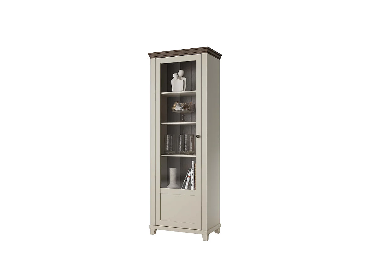 Vitrina 1 puerta apertura izquierda Martin Beige y Madera