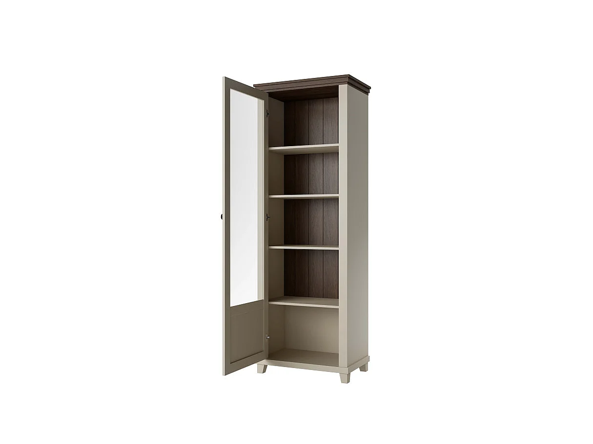 Vitrina 1 puerta apertura izquierda Martin Beige y Madera