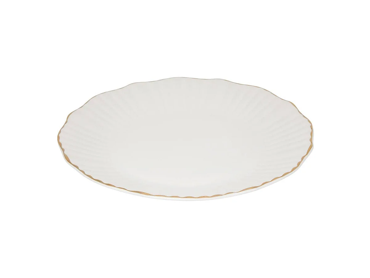 Lot de 6 Assiettes Plates "Daphné" 27cm Blanc