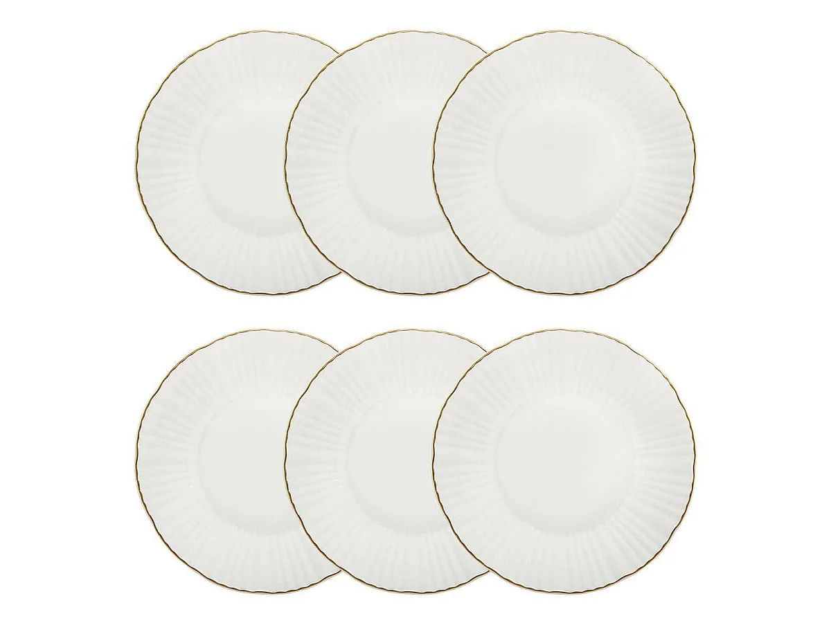 Lot de 6 Assiettes Creuses "Daphné" 20cm Blanc