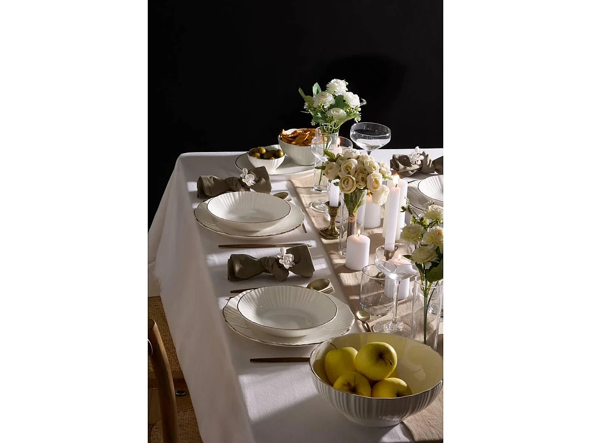 Lot de 6 Assiettes Creuses "Daphné" 20cm Blanc