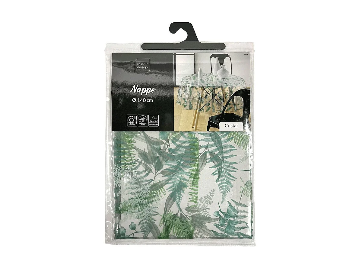 Nappe Toile Cirée Ronde "Aurea" 140cm Vert