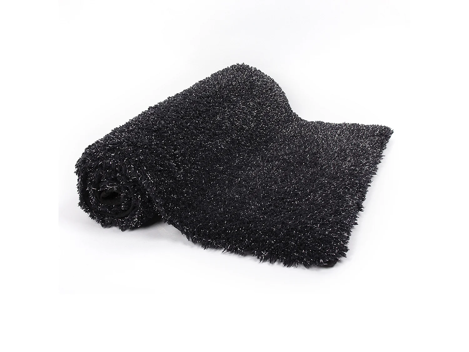 Tapis de bain LUREX en coton noir - 45x75 cm - BATHBAZAAR
