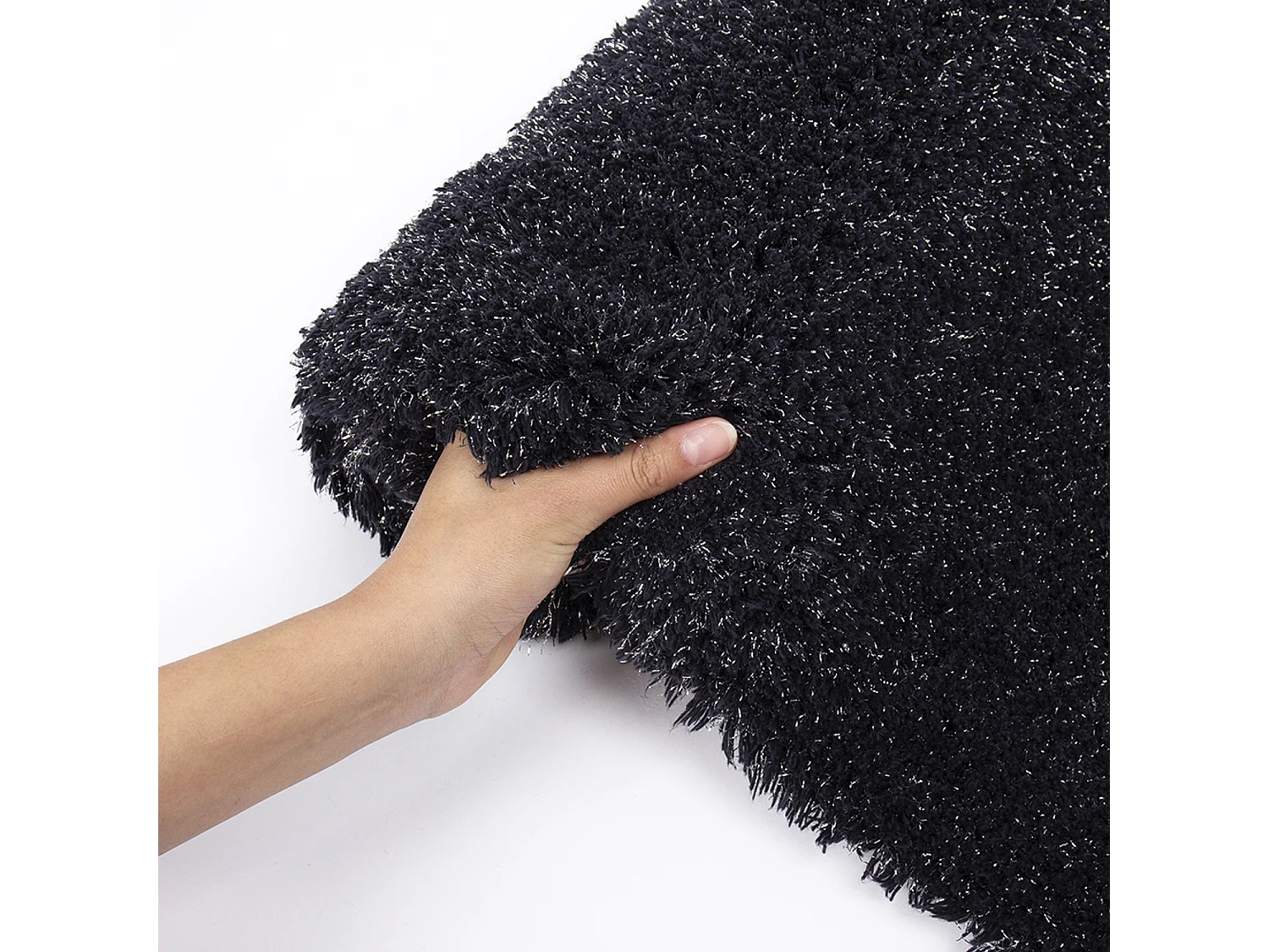 Tapis de bain LUREX en coton noir - 45x75 cm - BATHBAZAAR