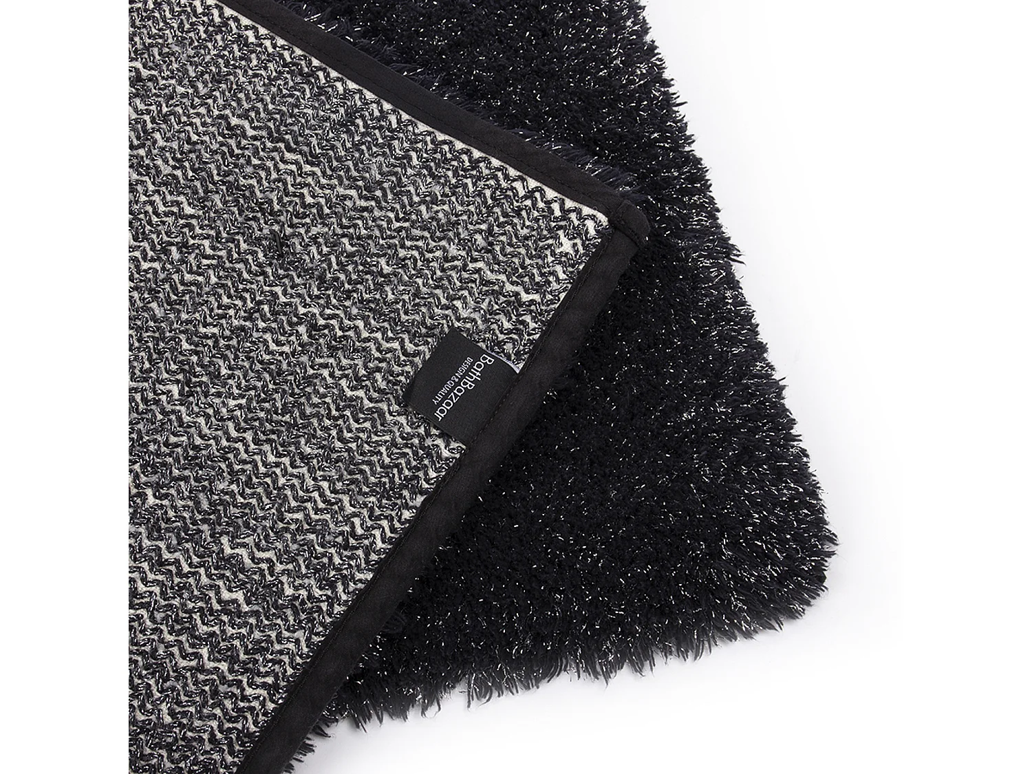 Tapis de bain LUREX en coton noir - 45x75 cm - BATHBAZAAR