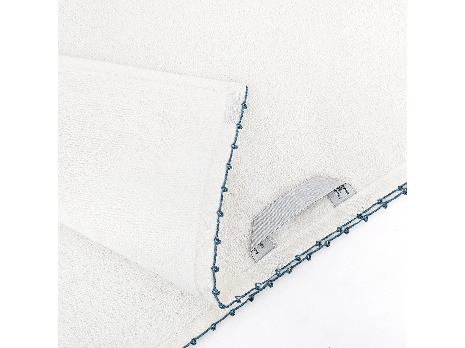 Parure de bain 7 pièces collection ORLA pur coton avec picueta bleu