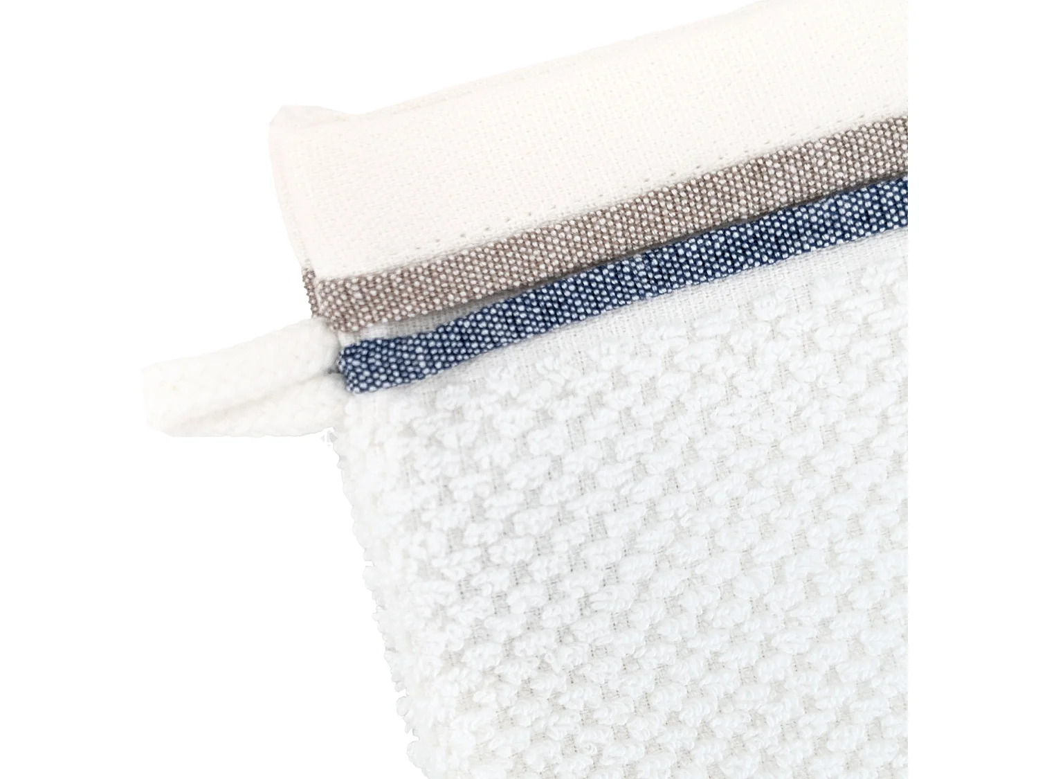 Lot de 2 gants de toilette 16x21 cm pur coton SERATA blanc bleu