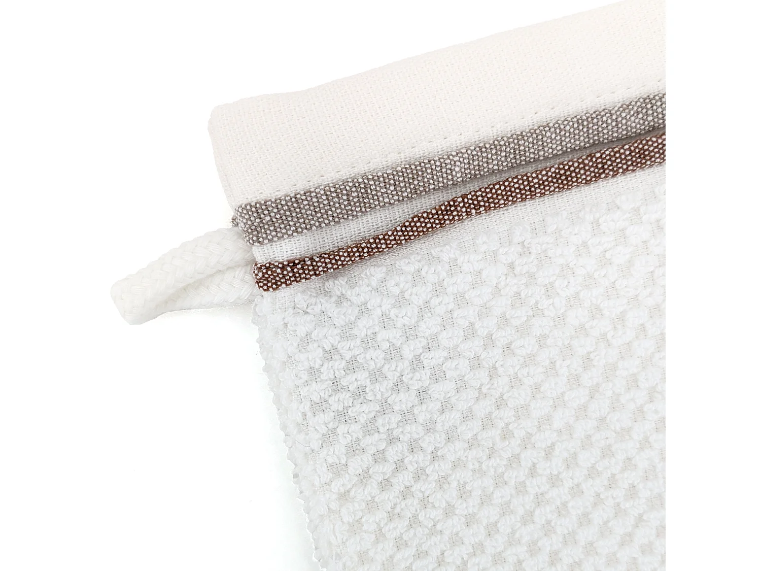 Lot de 2 gants de toilette 16x21 cm pur coton SERATA blanc jaune
