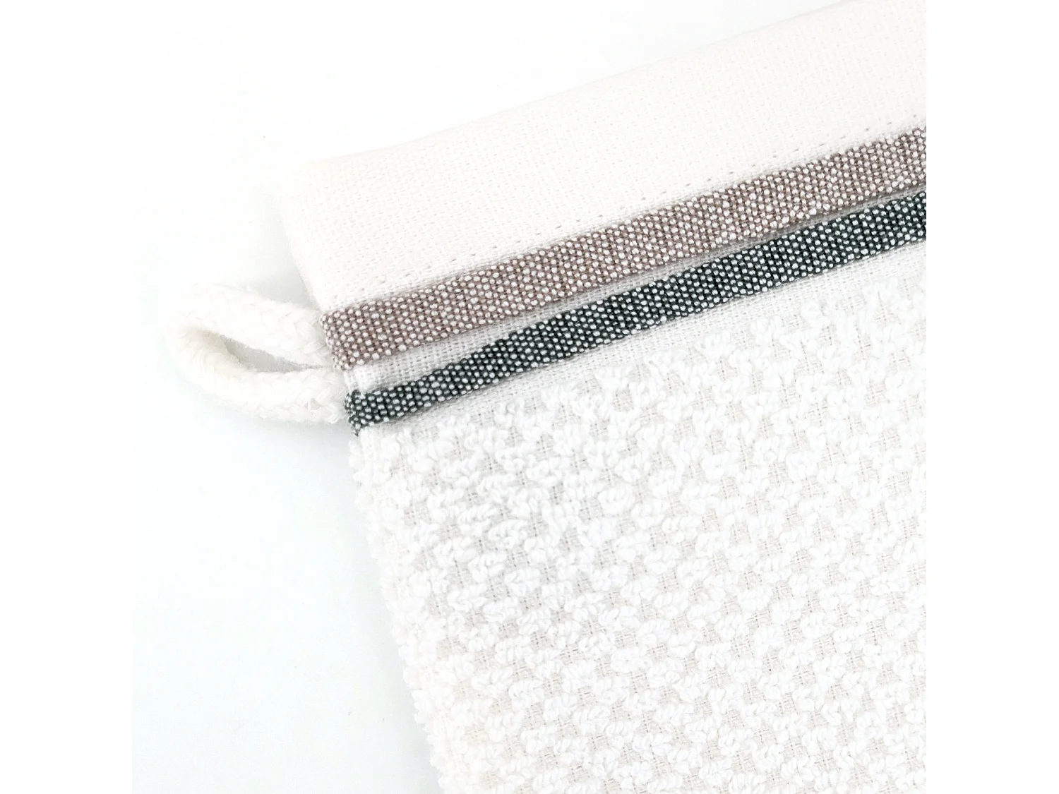 Lot de 2 gants de toilette 16x21 cm pur coton SERATA blanc vert