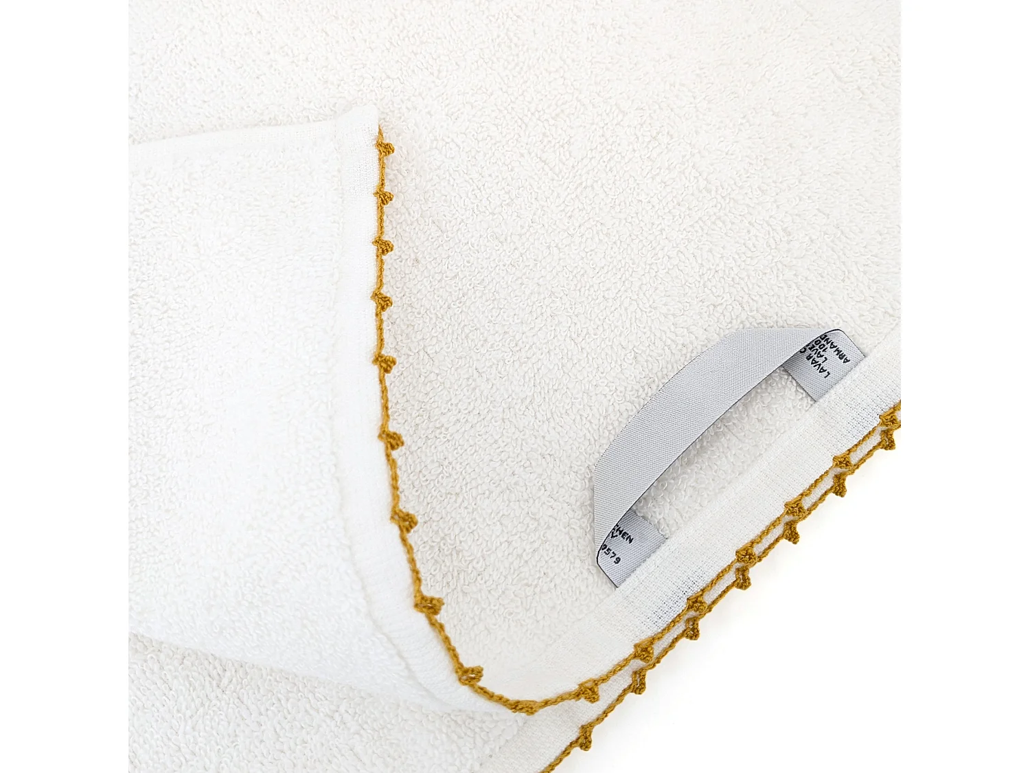 Drap de bain 100x150 cm pur coton collection ORLA avec picueta jaune