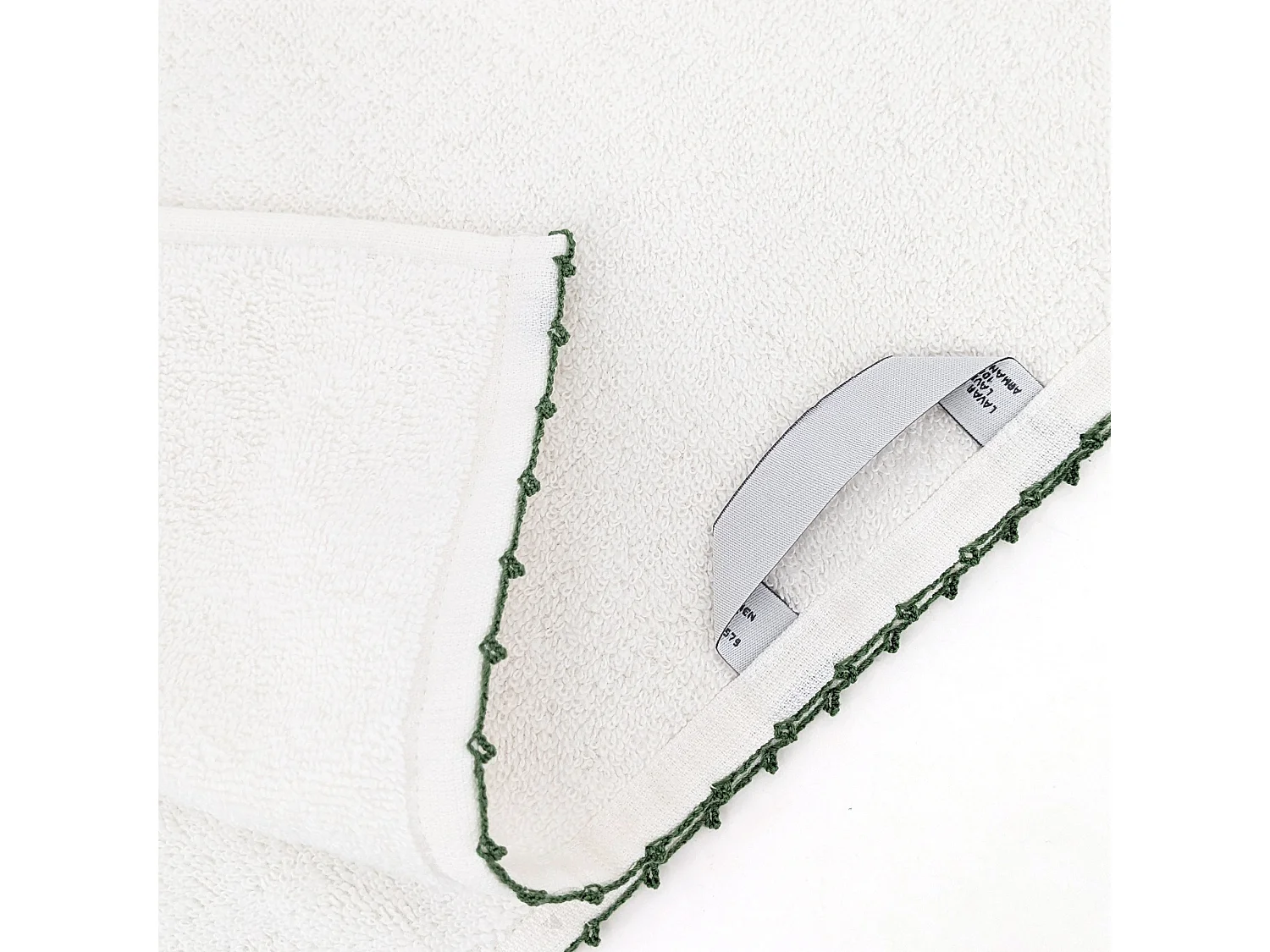 Drap de bain 100x150 cm pur coton collection ORLA avec picueta vert