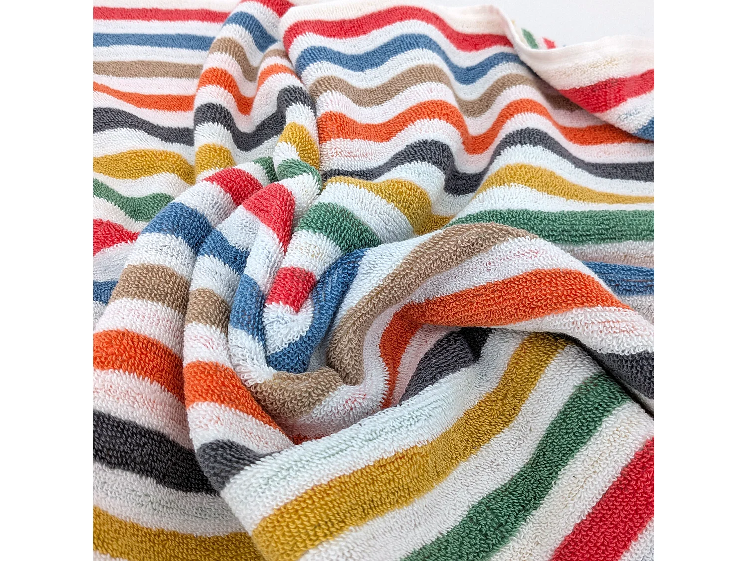 Serviette de toilette 50x100 cm pur coton collection RISALTO rayures multicolore
