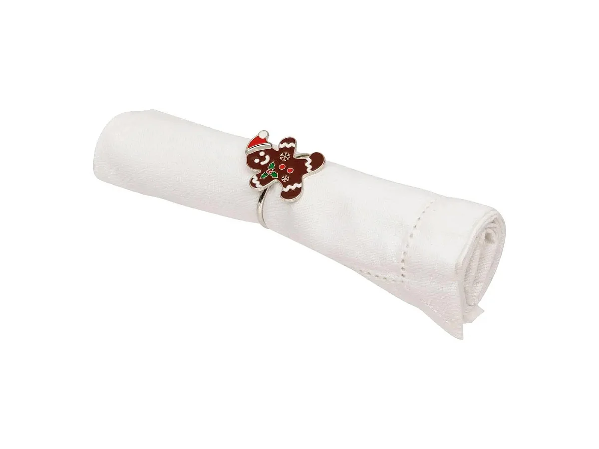 Lot de 2 Ronds de Serviette "Pain d'Épices" 4cm Marron
